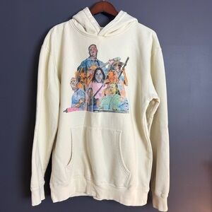 Official Zach Bryan Quittin' Time Tour 2024 Cream Hoodie Sweatshirt Size Large